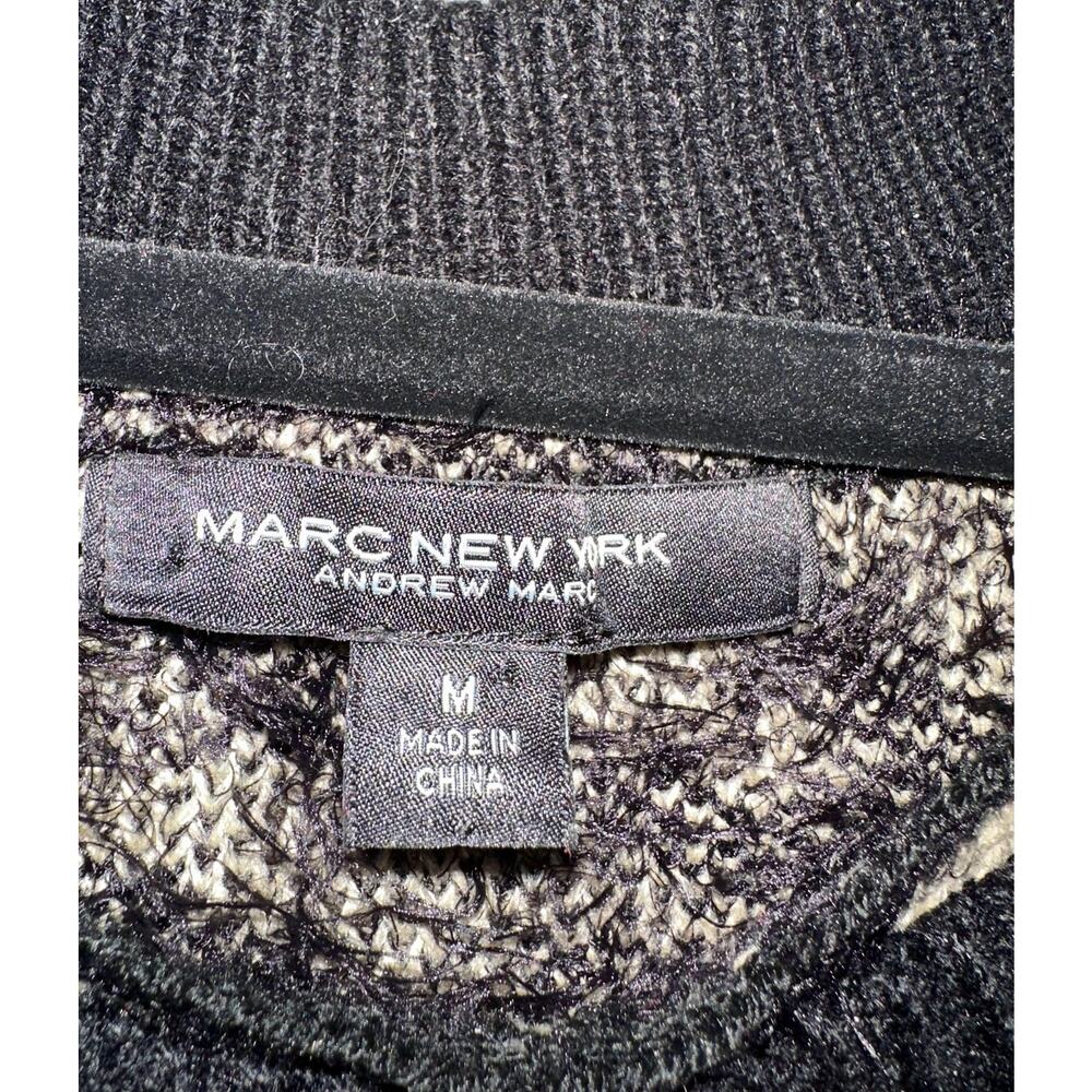 Marc New York Andrew Marc Sweater Womens Medium Beige Leopard Knit Pullover - Picture 2 of 8